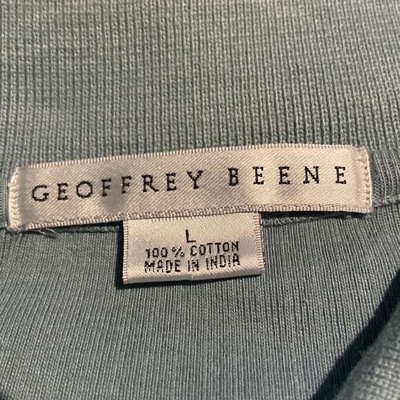 Geoffrey Beene size large ribbed short sleeved collared shirt - Picture 2 of 2